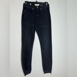Lola Jeans Alexa-Black High-Rise Skinny Jeans Step Fray Hem Sustainable Denim 25